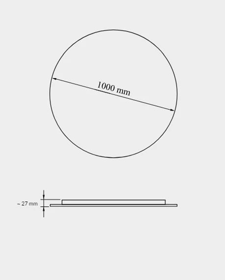 LED spegill með svörtum ramma og baklýsingu 100cm