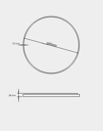 LED spegill með svörtum ramma og baklýsingu 60cm