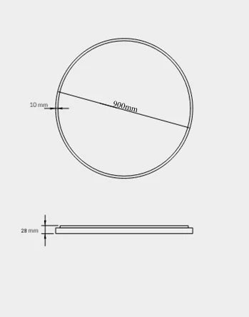 LED spegill með svörtum ramma og baklýsingu 90cm