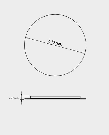 LED spegill með svörtum ramma og baklýsingu 80cm
