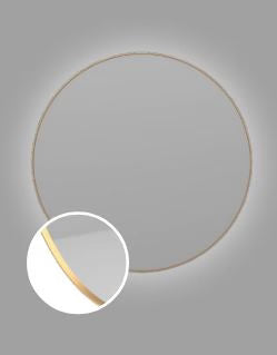 LED spegill með gylltum ramma og baklýsingu 100cm