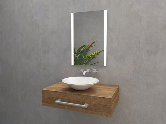 LED spegill 120x70cm með framlýsingu og hitamottu