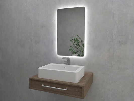 LED spegill 60x80cm með baklýsingu og hitamottu