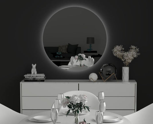 LED spegill með baklýsingu og hitamottu 80cm